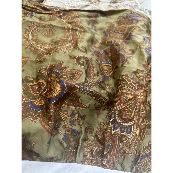 Ralph Lauren  Chaps  Beekman Place Queen Bedskirt Green & Brown Paisley - Picture 7 of 9